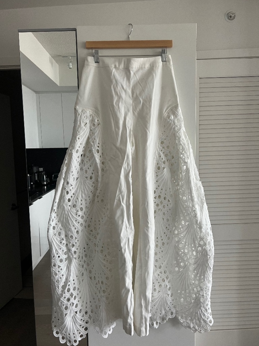 Wide leg summer jeans with cool cut out pattern